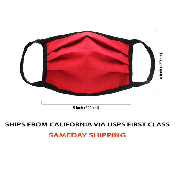 Amba7 MADE IN USA Reusable Breathable Cloth Face Mask - Machine Washable, Non-Surgical Double Layer Anti-Dust Protection, Unisex - For Home, Office, Travel, Camping or Cycling (RED 3-Pack) In Stock