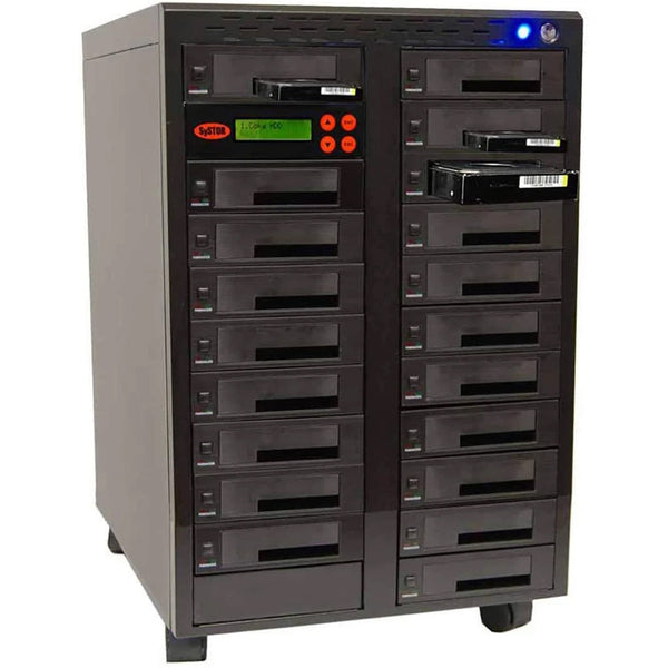 Systor 1 to 19 SATA 600MB/S HDD SSD Duplicator/Sanitizer - 3.5" & 2.5" Hard Disk Drive / Solid State Drive Dual Port Hot Swap (SYS619DP)
