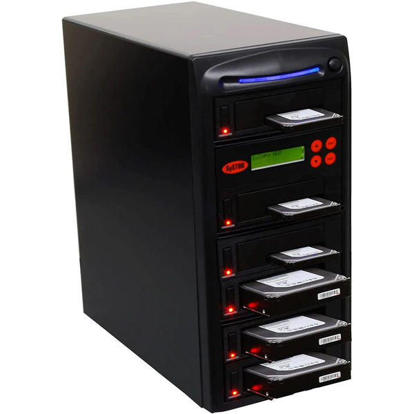 Systor 1 to 5 SATA 300MB/S HDD SSD Duplicator/Sanitizer - 3.5" & 2.5" Hard Disk Drive / Solid State Drive Dual Port Hot Swap (SYS305DP)