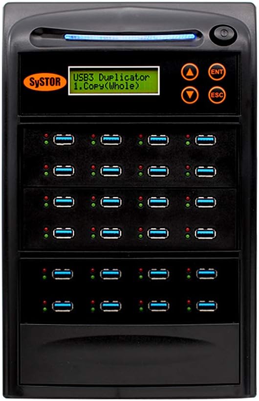 Systor 1 to 23 USB Duplicator & Eraser, Up To 9GB/Min - SYS-USB30150-23