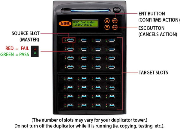 Systor 1 to 15 USB Duplicator & Eraser, Up To 9GB/Min - SYS-USB30150-15