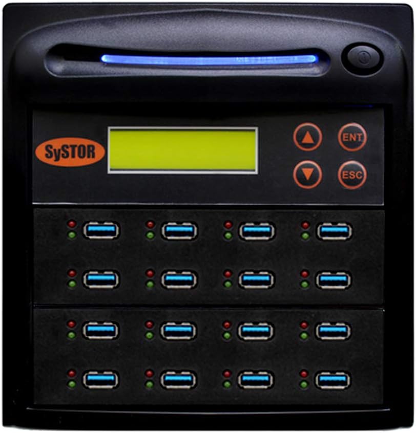 Systor 1 to 15 USB Duplicator & Eraser, Up To 9GB/Min - SYS-USB30150-15