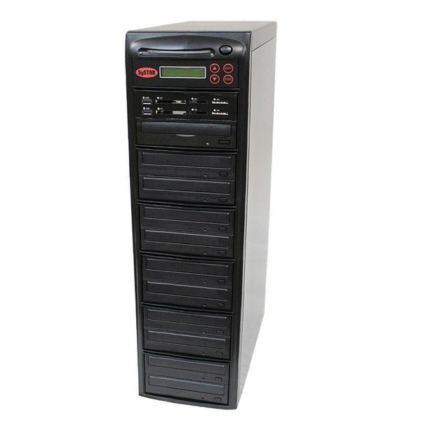 Systor MultiMedia Center PLUS - Flash Memory Drive (USB/SD/CF/MS/MMC) to Disc Backup + 1 to 10 SATA CD/DVD Duplicator - PMBC-P-10 - Duplicator Depot