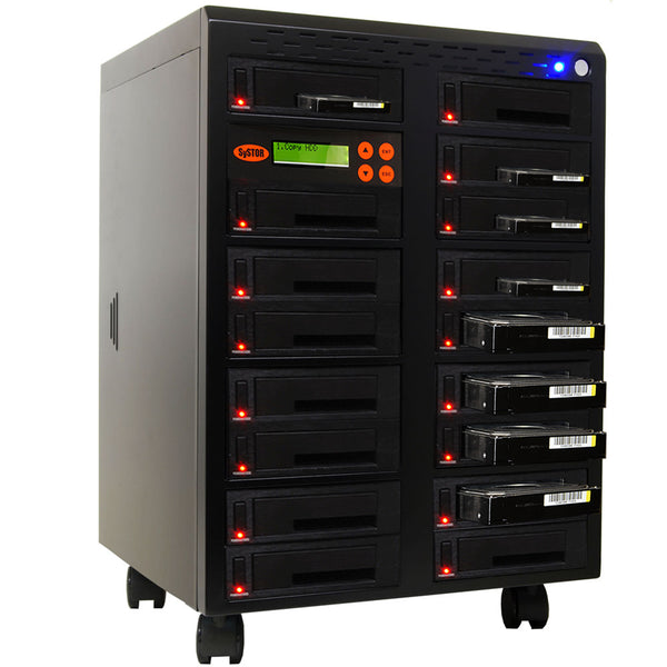 Systor 1 to 16 SATA 300MB/S HDD SSD Duplicator/Sanitizer - 3.5" & 2.5" Hard Disk Drive / Solid State Drive Dual Port Hot Swap (SYS3016DP)
