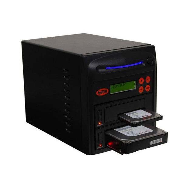 Systor 1 to 1 SATA 90MB/S HDD SSD Duplicator/Sanitizer - 3.5" & 2.5" Hard Disk Drive / Solid State Drive Dual Port Hot Swap (SYS101HS-DP) - Duplicator Depot