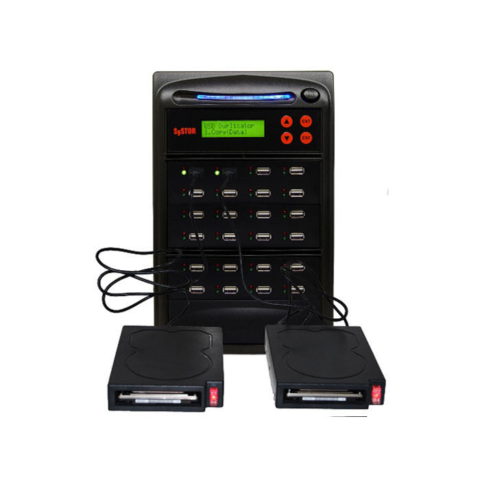 Systor 1 to 23 HDD/SSD Duplicator for Portable USB-Powered External Hard Drives & USB Flash Drives - SYS23EXH - Duplicator Depot