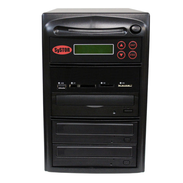 Systor MultiMedia Center - Flash Memory Drive (USB/SD/CF/MS/MMC) to Disc Backup + 1 to 2 SATA Blu-Ray Duplicator - Duplicator Depot