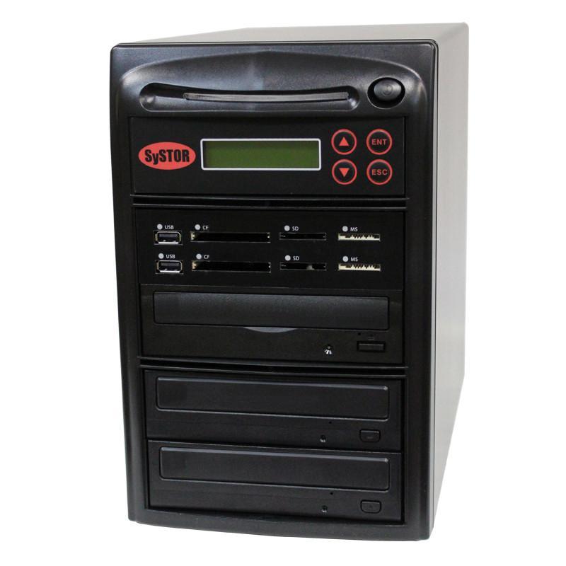 Systor MultiMedia Center PLUS - Flash Memory Drive (USB/SD/CF/MS/MMC) to Disc Backup + 1 to 2 SATA CD/DVD Duplicator - PMBC-P-02 - Duplicator Depot