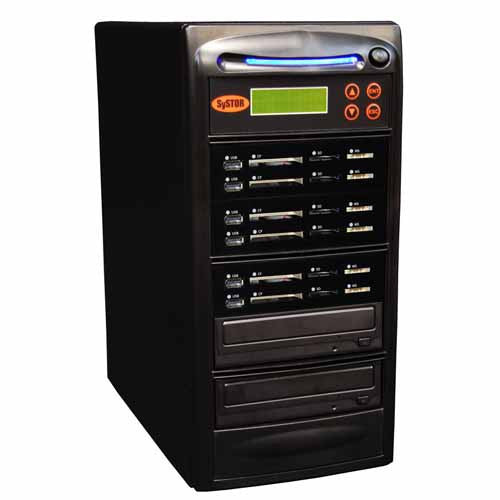 Systor 1:5 All-in-One Combo - Flash Media Card (USB/SD/CF/MS) + Single CD/DVD Disc Duplicator - SYS-USBSDCF-5 - Duplicator Depot