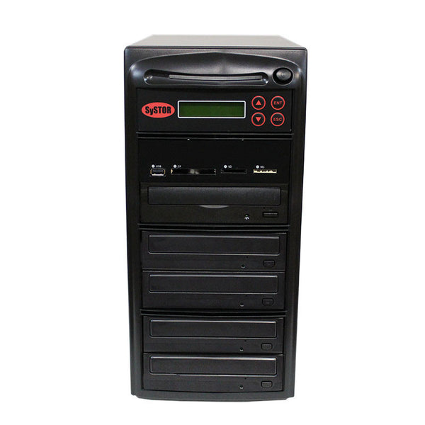 Systor MultiMedia Center - Flash Memory Drive (USB/SD/CF/MS/MMC) to Disc Backup + 1 to 4 SATA CD/DVD Duplicator - Duplicator Depot