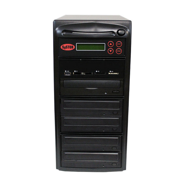 Systor MultiMedia Center - Flash Memory Drive (USB/SD/CF/MS/MMC) to Disc Backup + 1 to 4 SATA Blu-Ray Duplicator - Duplicator Depot