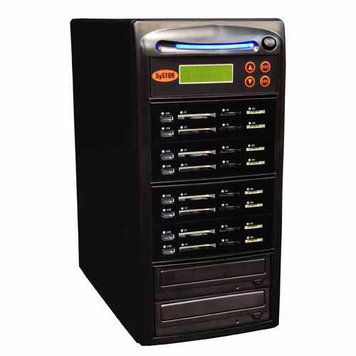 Systor 1:7 All-in-One Combo - Flash Media Card (USB/SD/CF/MS) + Single CD/DVD Disc Duplicator - SYS-USBSDCF-7 - Duplicator Depot