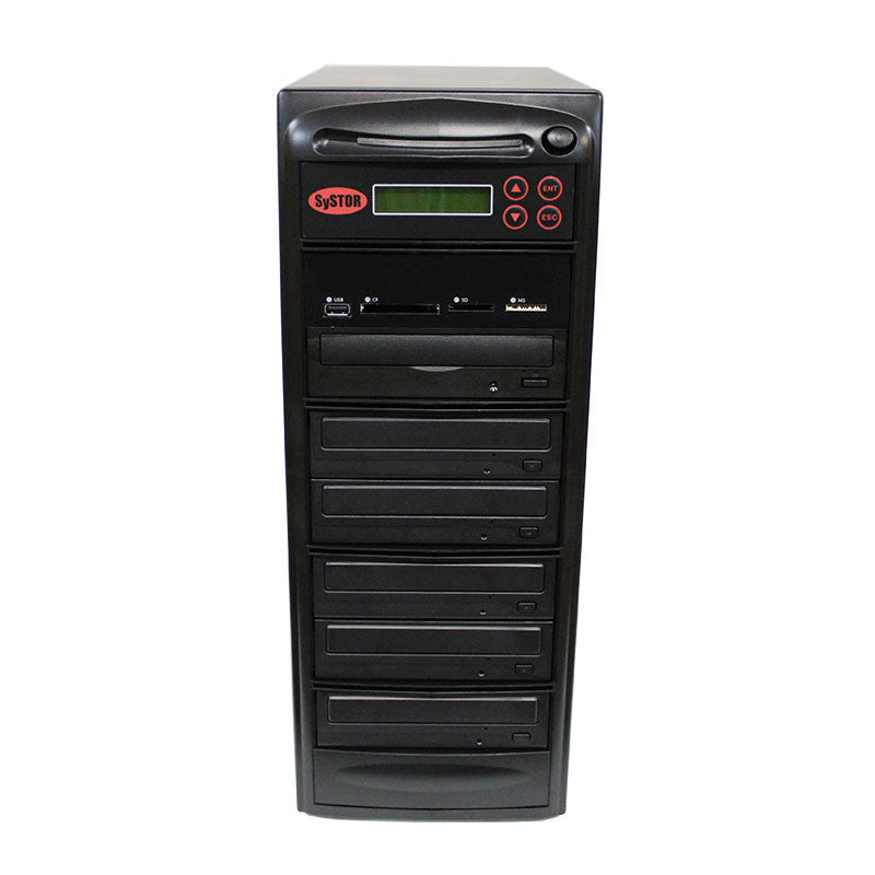 Systor MultiMedia Center - Flash Memory Drive (USB/SD/CF/MS/MMC) to Disc Backup + 1 to 5 SATA CD/DVD Duplicator - Duplicator Depot