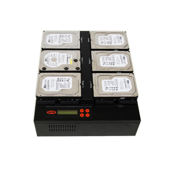 Systor 1 to 5 SATA 150MB/S Flatbed Hard Disk Drive / Solid State Drive (HDD/SSD) Duplicator & Sanitizer (SYS405HDD) - Duplicator Depot