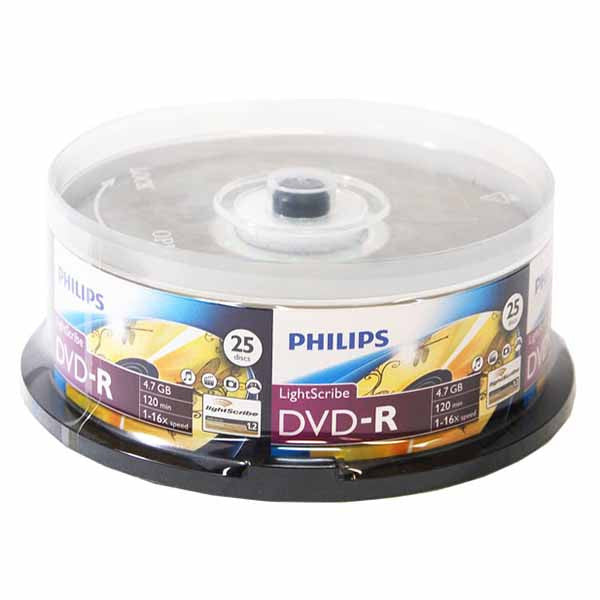Philips LightScribe DVD-R Blank Disc Printable Media (DM4L6B25F/17) - 25pk - Duplicator Depot