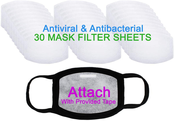 (IN STOCK) Washable Reusable Anti Dust Cloth Face Mask 5 Pack With Filters (30PCS)