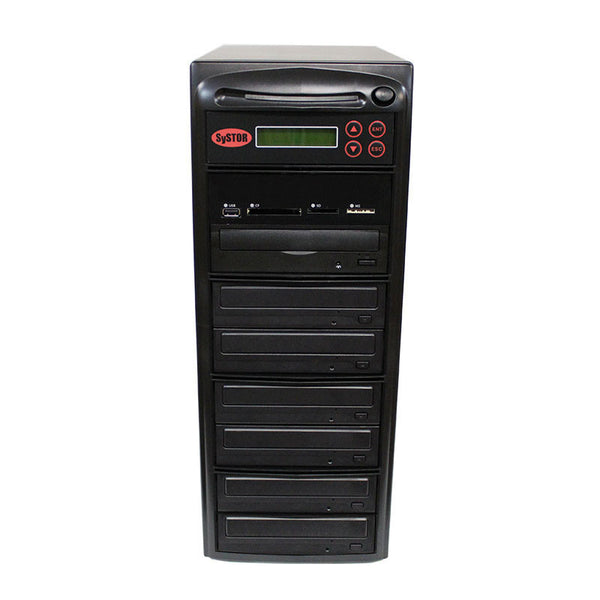 Systor MultiMedia Center - Flash Memory Drive (USB/SD/CF/MS/MMC) to Disc Backup + 1 to 6 SATA CD/DVD Duplicator - Duplicator Depot