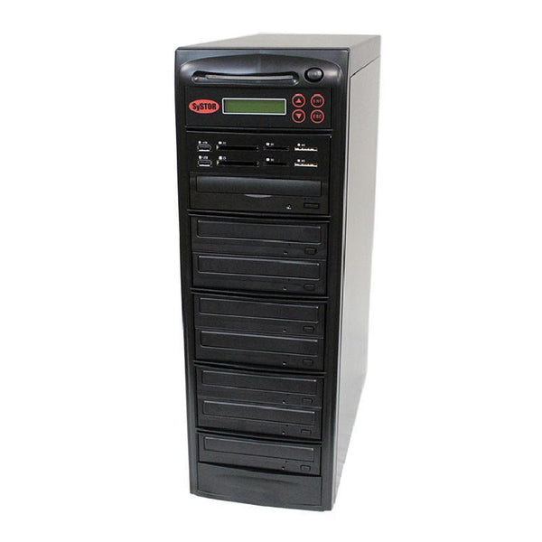 Systor MultiMedia Center PLUS - Flash Memory Drive (USB/SD/CF/MS/MMC) to Disc Backup + 1 to 7 SATA CD/DVD Duplicator - PMBC-P-07 - Duplicator Depot