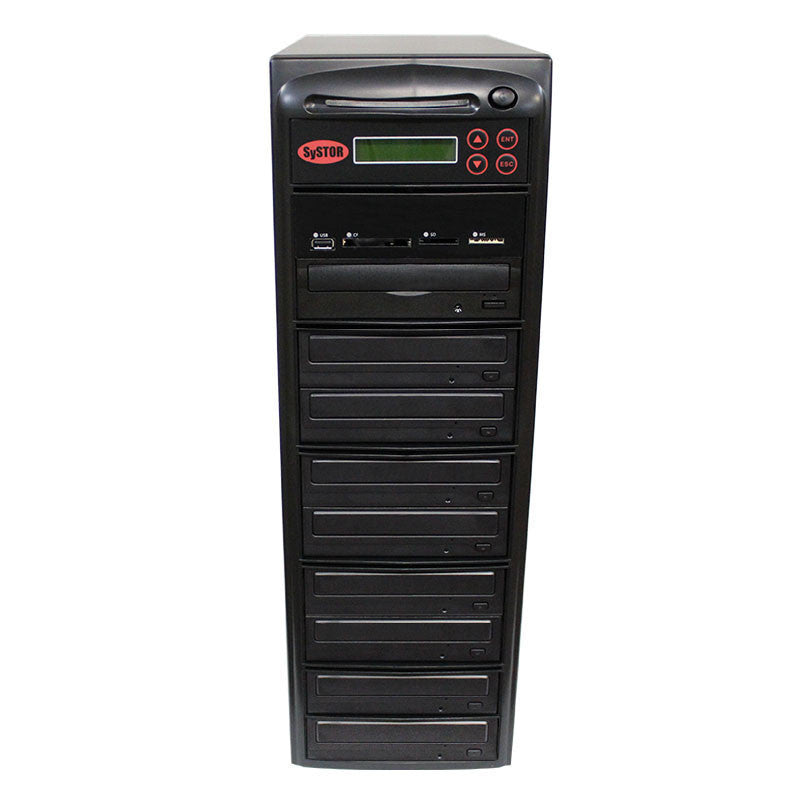 Systor MultiMedia Center - Flash Memory Drive (USB/SD/CF/MS/MMC) to Disc Backup + 1 to 8 SATA CD/DVD Duplicator - Duplicator Depot