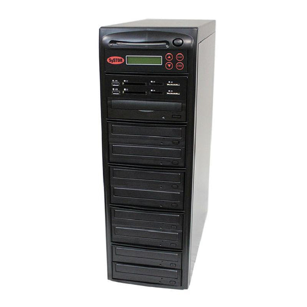 Systor MultiMedia Center PLUS - Flash Memory Drive (USB/SD/CF/MS/MMC) to Disc Backup + 1 to 8 SATA CD/DVD Duplicator - PMBC-P-08 - Duplicator Depot