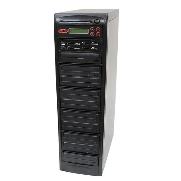 Systor MultiMedia Center PLUS - Flash Memory Drive (USB/SD/CF/MS/MMC) to Disc Backup + 1 to 9 SATA CD/DVD Duplicator - PMBC-P-09 - Duplicator Depot