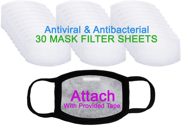 Amba7 MADE IN USA Reusable Breathable Cloth Face Mask - Machine Washable, Non-Surgical Double Layer Anti-Dust Protection, Unisex - For Home, Office, Travel, Camping, or Cycling - 3 Pack With Filters (30 PCS) (In Stock)