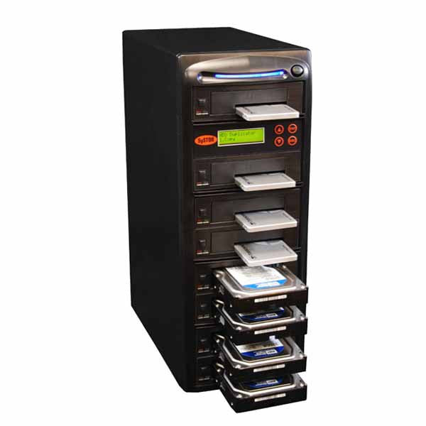 Systor 1 to 7 SATA 150MB/S HDD SSD Duplicator/Sanitizer - 3.5" & 2.5" Hard Disk Drive / Solid State Drive Dual Port Hot Swap (SYS207HS-DP) - Duplicator Depot