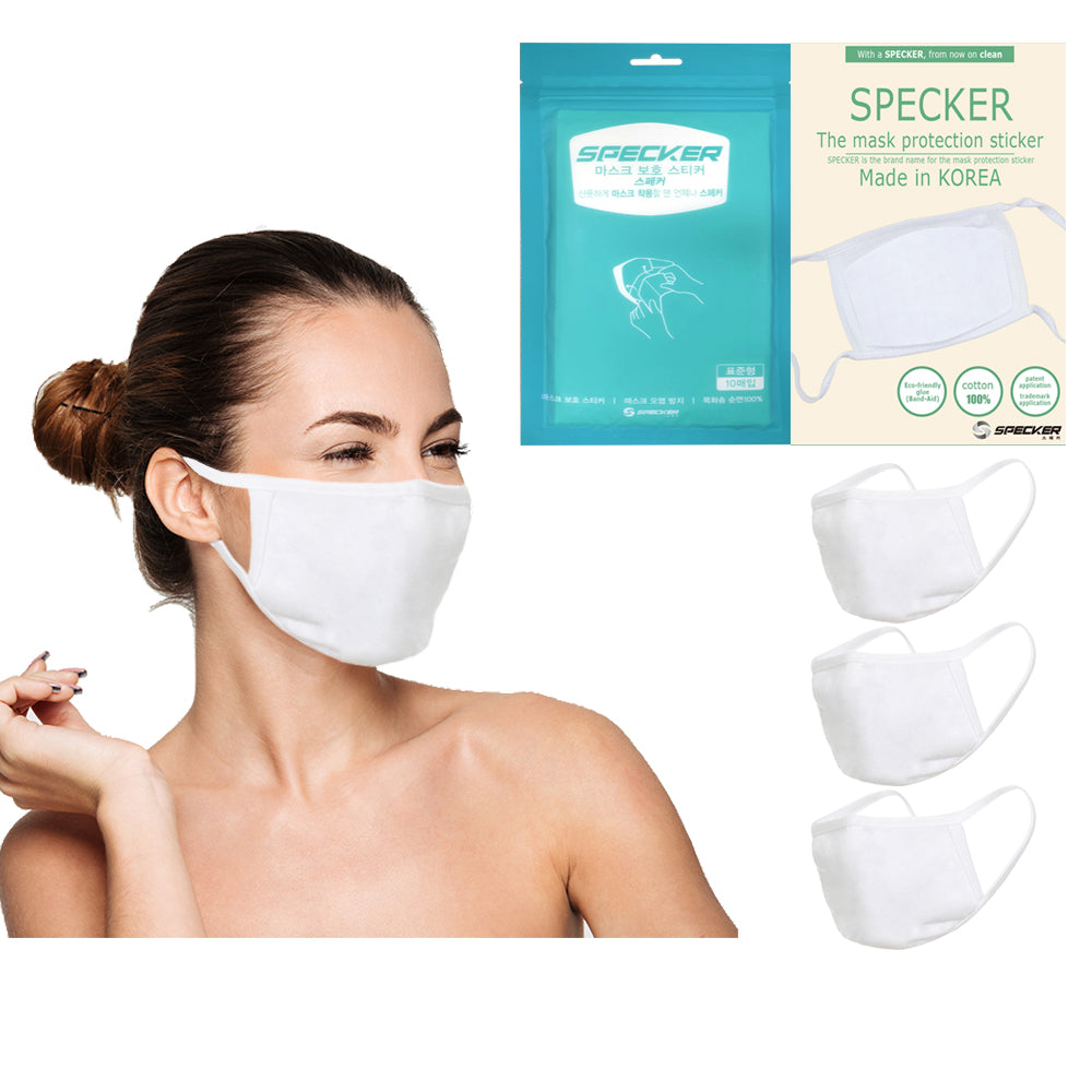 Amba7 Reusable Breathable Cloth Face Mask - Machine Washable, Non-Surgical Double Layer Anti-Dust Protection, Unisex - For Home, Office, Travel, Camping or Cycling (White 3-Pack With Filters (30 PCS)) In Stock