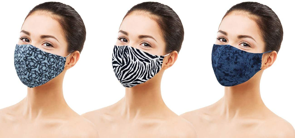 Amba7 Washable Reusable Breathable Cloth Face Mask - Machine Washable Double Layer Protection, Unisex (US In stock) (3pc - Woven Series, 3-Pack)
