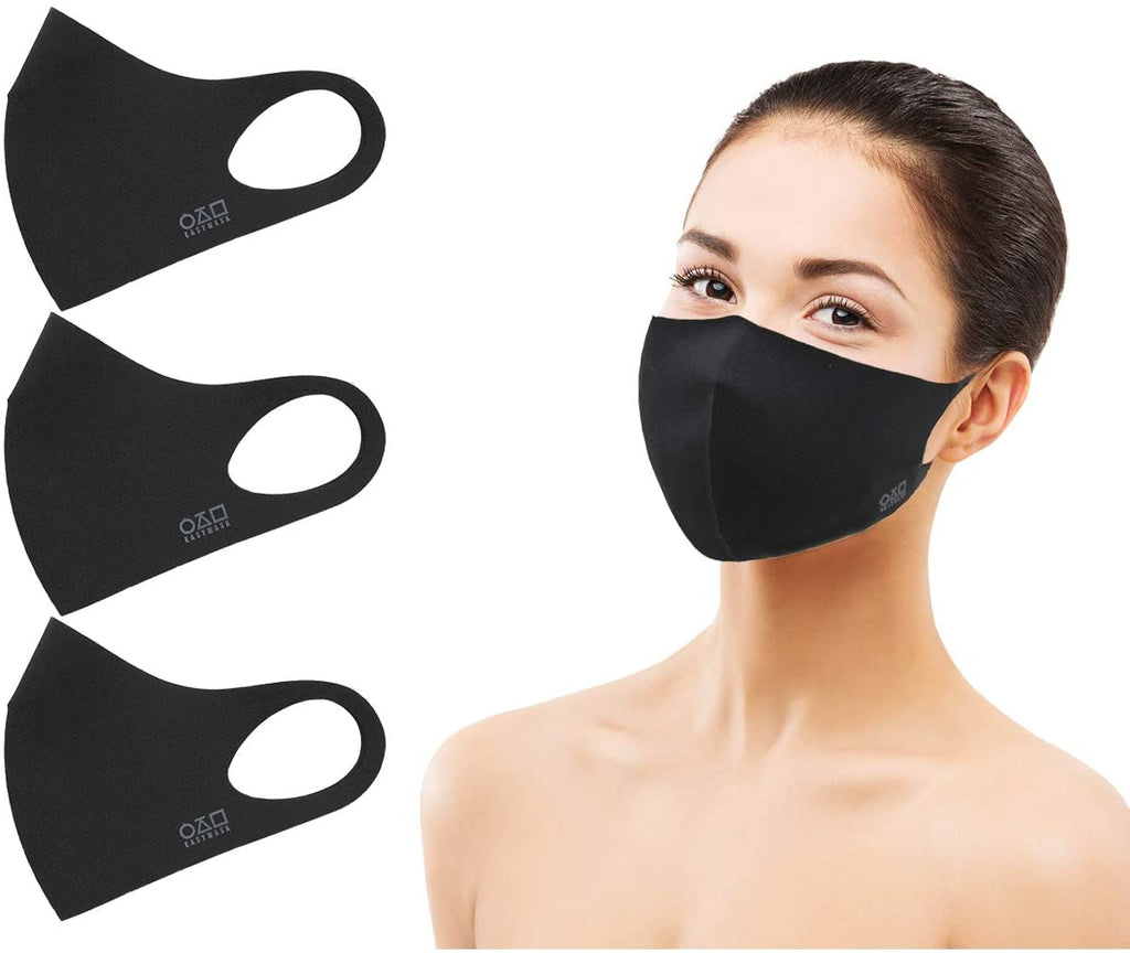 Amba7 Washable Reusable Anti-Dust Cloth Face Mask Protection 3D Quad Fit Double Layer for Unisex - 3 Pack (in Stock)