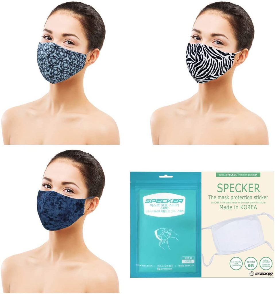 Amba7 Washable Reusable Breathable Cloth Face Mask - Machine Washable Double Layer Protection, Unisex (US In stock) (3pc - Woven Series Mask with 30 PCS Filter)