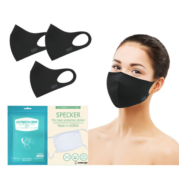 Amba7  Washable Reusable Anti-Dust Cloth Face Mask Protection 3D Quad Fit Double Layer for Unisex - 3 Pack With Filters (30 PCS) (in Stock)