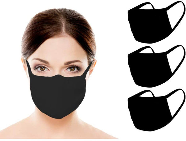 Amba7 MADE IN USA Reusable Breathable Cloth Face Mask - Machine Washable, Non-Surgical Double Layer Anti-Dust Protection, Unisex - For Home, Office, Travel, Camping, or Cycling - 3 Pack (In Stock)