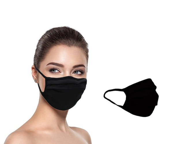 MADE IN USA (3 Black), 1 US Flag (Made in Guatemala), Washable Reusable Anti-dust Cloth Face Mask Protection Double Layer Covering (IN STOCK 2-5 DAYS DELIVERY) - 4 Pack