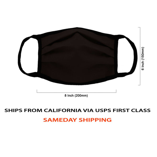 Amba7 MADE IN USA Reusable Breathable Cloth Face Mask - Machine Washable, Non-Surgical Double Layer Anti-Dust Protection, Unisex - For Home, Office, Travel, Camping or Cycling (BLACK 3-Pack) In Stock