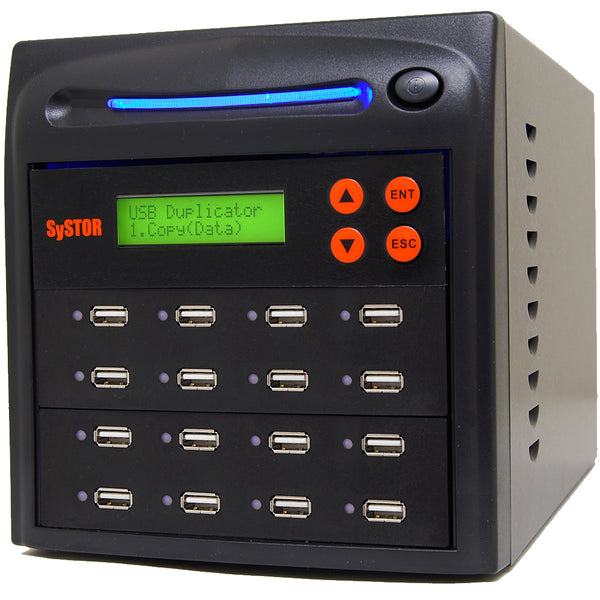 Systor 1 to 15 USB Duplicator & Sanitizer 2GB/Min - Standalone Multiple Flash Memory Copier & Storage Drive Eraser, Speeds Up to 33MB/Sec (SYS-USBD-15)